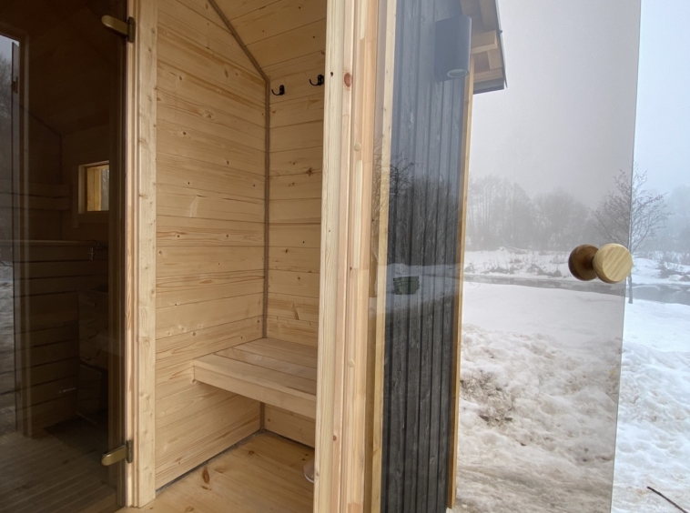 mobile sauna umkleidebereich