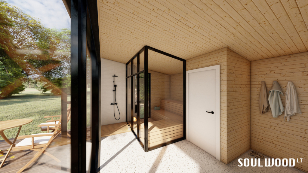mobile sauna lounge soulwood innenansicht