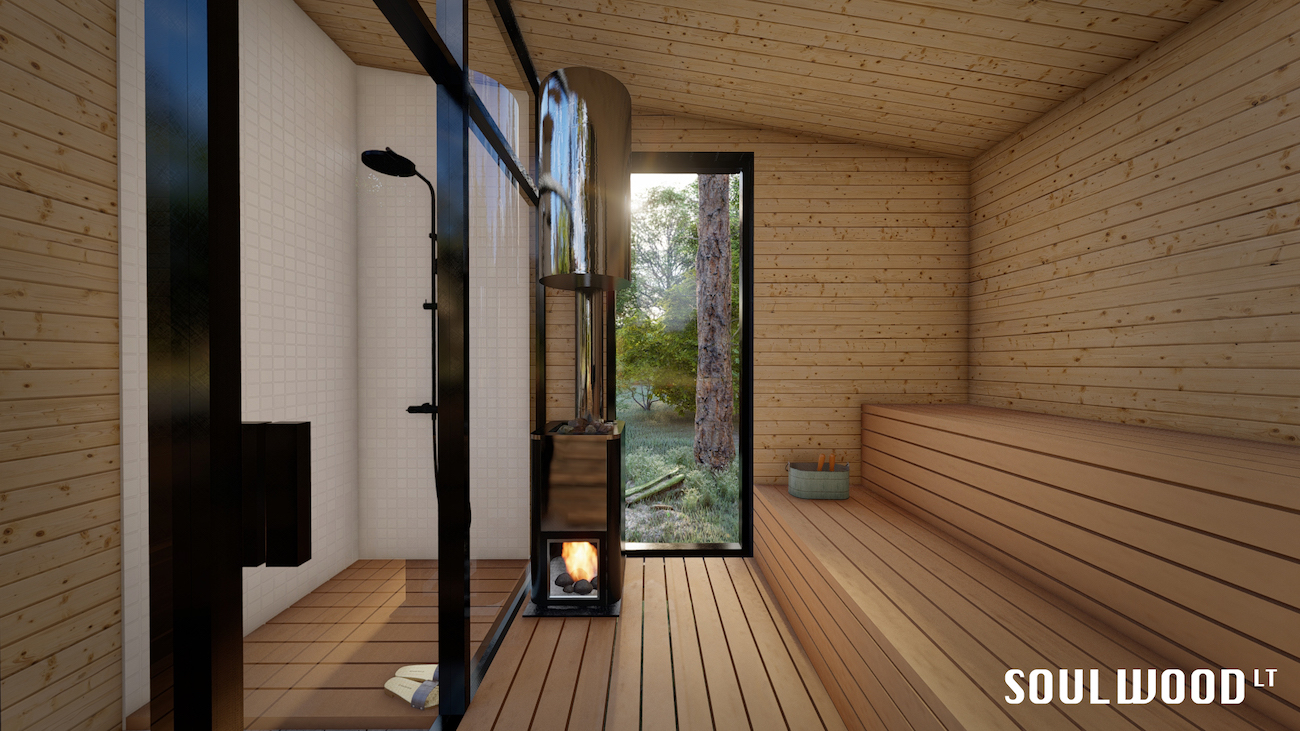 mobile sauna lounge soulwood innenansicht